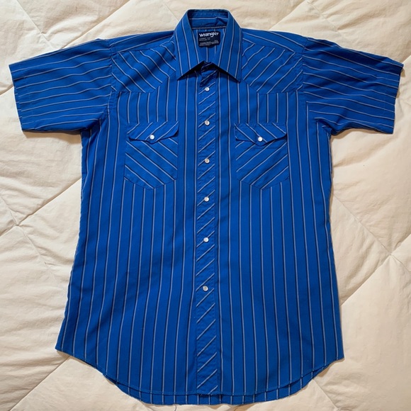 Wrangler Western Short Sleeve Pearl Snap Cowboy Cut Shirt 15.5 - Picture 1 of 4